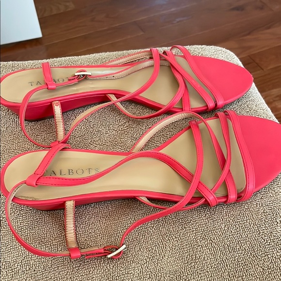 Talbots Shoes - Talbots Pink Strappy Sandals with Ankle Tie